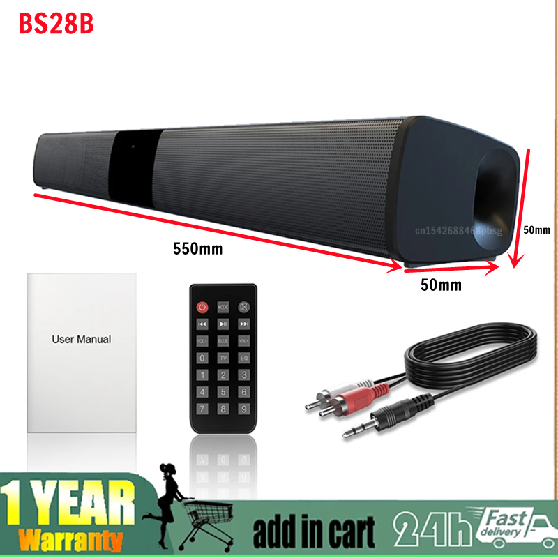 Audio Music Visualizer - 40W Wireless Bluetooth Soundbar Stereo Speakers