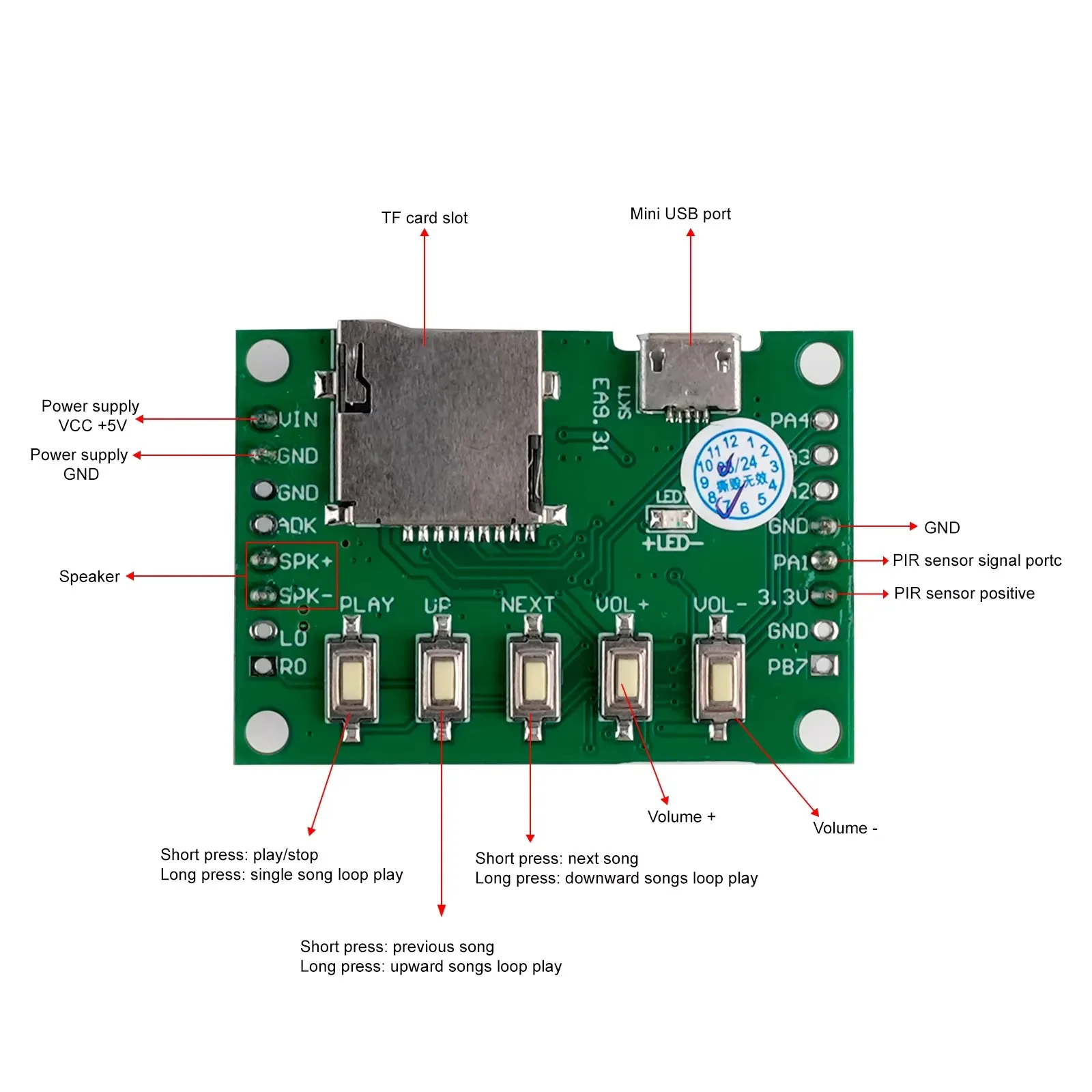 DIYmall PIR Motion Sensor MP3  - Audio Music App 评论和价格