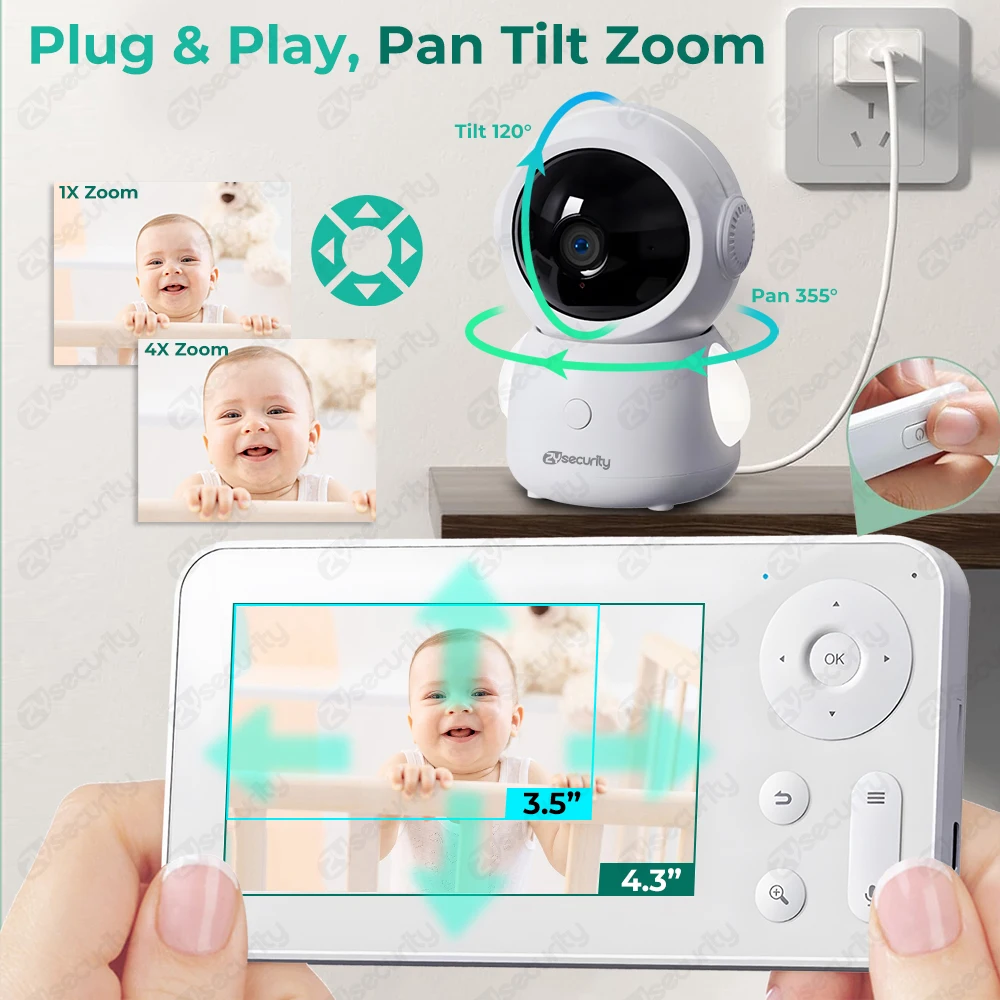 2K WiFi Baby Monitor with Scre - Audio Music Track 评论和价格