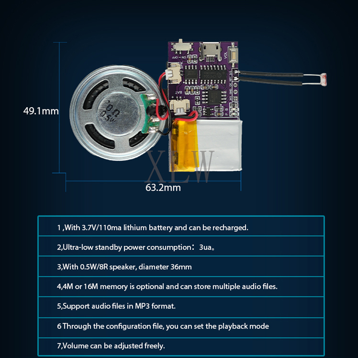MP3 Music Sound Module, 4MB/16 - Audio Music App 评论和价格