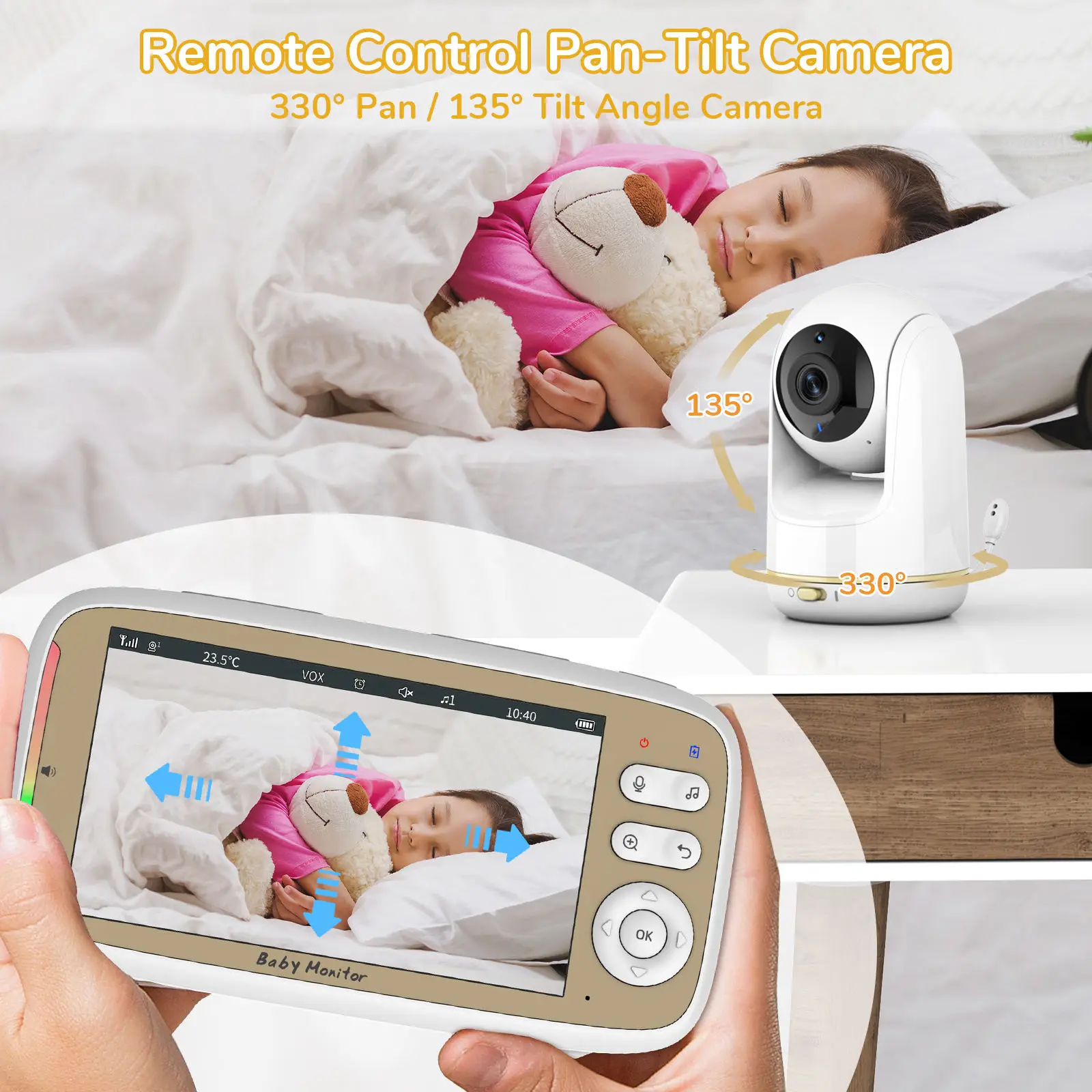 5 Inch Baby Monitor 3X Zoom PT - Audio Music App 评论和价格