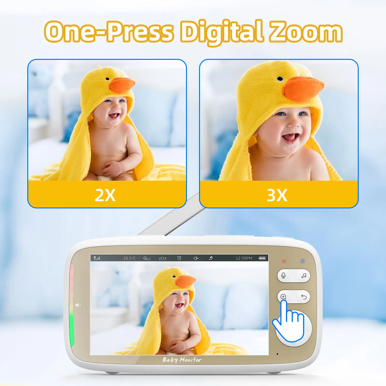 5 Inch Baby Monitor 3X Zoom PT - Audio Music App 评论和价格