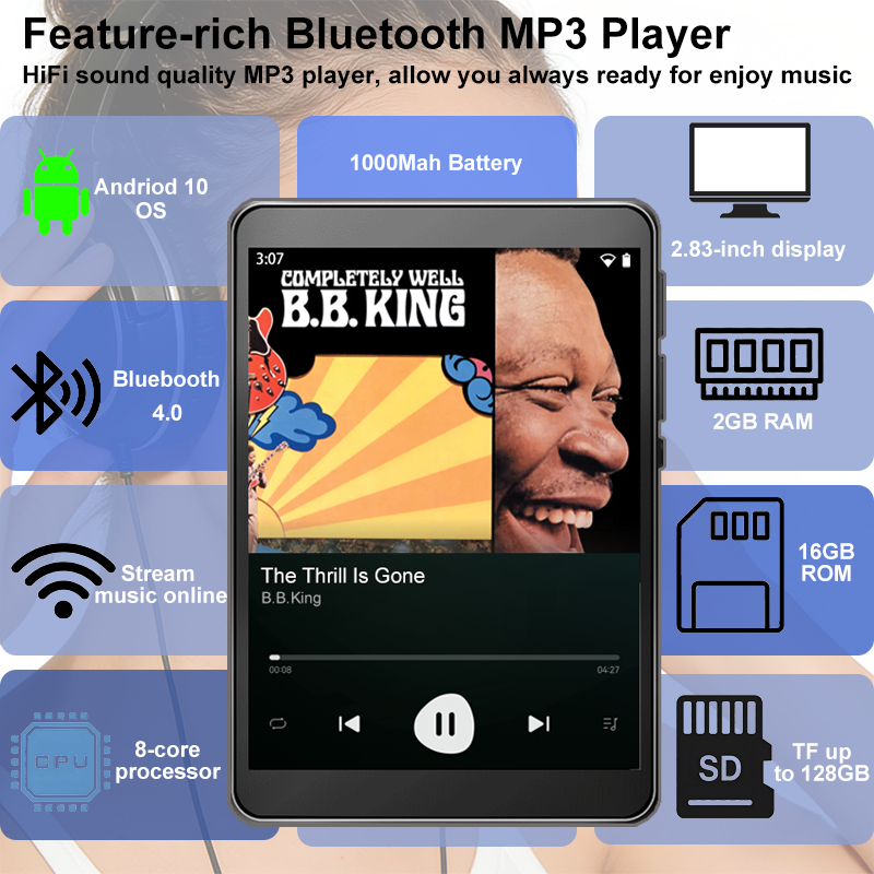 WiFi MP3 Player Andriod 10 Spo - Audio Music To Download 评论和价格